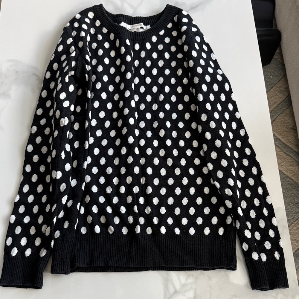 41 Hawthorn Black and White Polka Dot Sweater